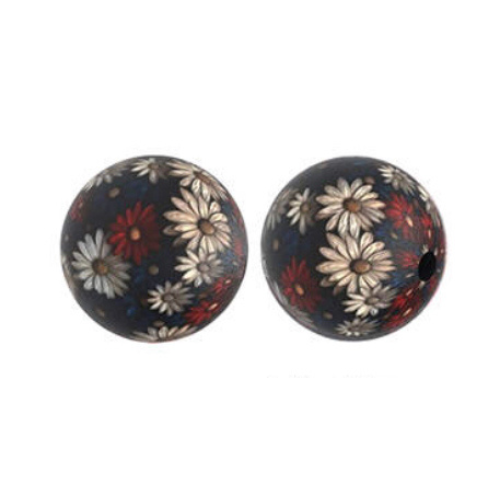 Printed 15mm - Navy Floral - 452