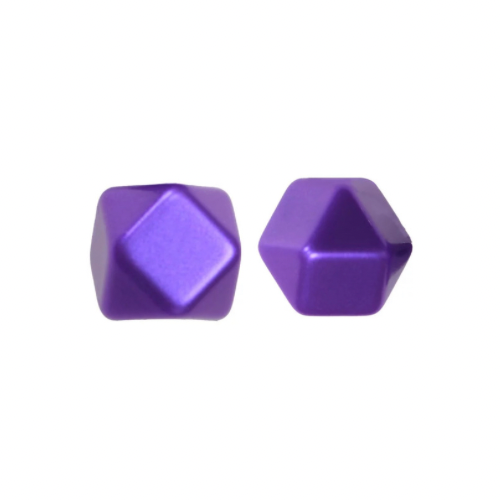 Spacers - 14-15mm Metallic Silicone Hexagon Round Beads
