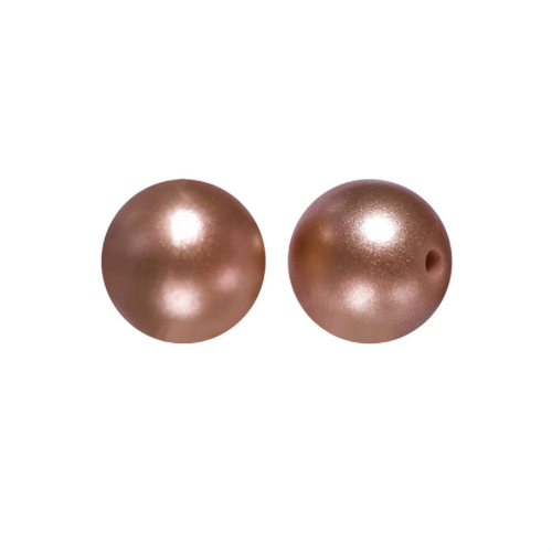 Spacers - 14-15mm Metallic Silicone Hexagon Round Beads