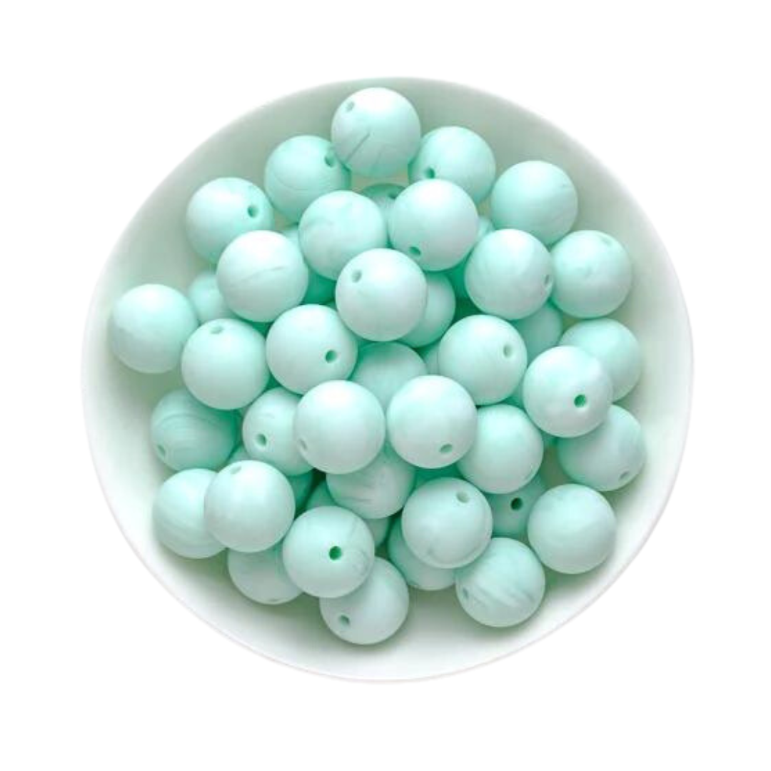 Round 15mm - Mint Marble - 60