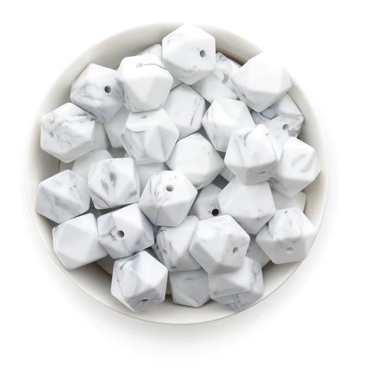 Hexagon 17mm - White Marble - 63