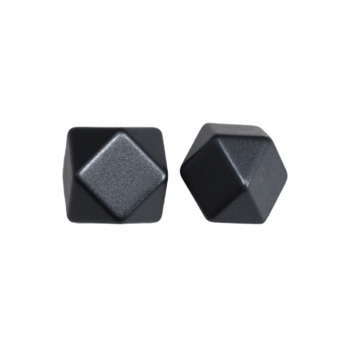 Spacers - 14-15mm Metallic Silicone Hexagon Round Beads