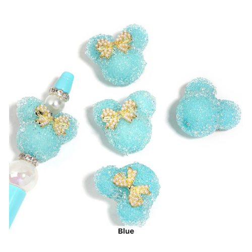 Focal - MMouse Sugarbead w/Bow Acrylic Beads