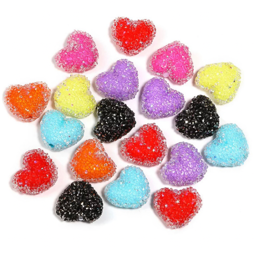 Spacers - Sugarbead Heart Acrylic Beads