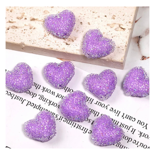 Spacers - Sugarbead Heart Acrylic Beads