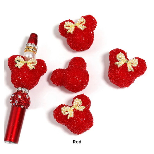 Focal - MMouse Sugarbead w/Bow Acrylic Beads