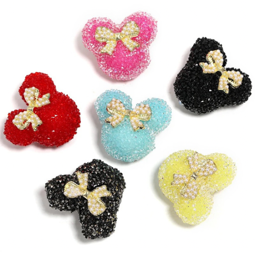 Focal - MMouse Sugarbead w/Bow Acrylic Beads