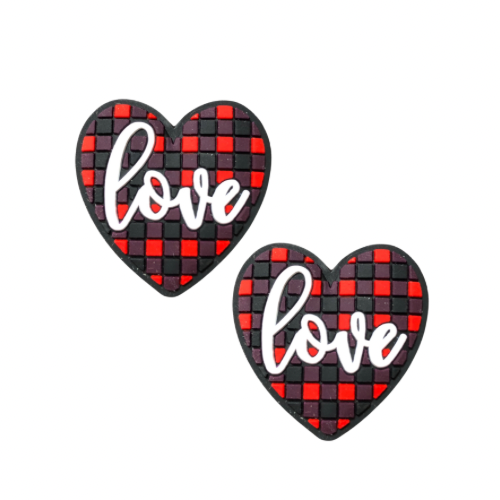 Focal - Checkered Red Love Heart