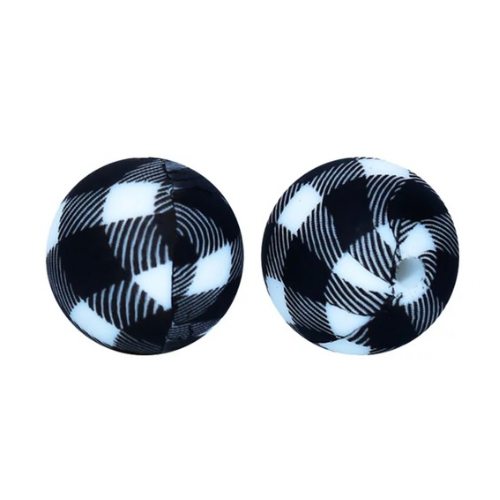 Printed 15mm - Black/White Plaid - 51