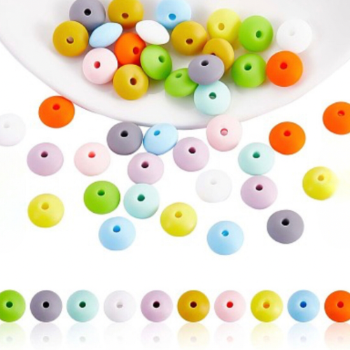 Spacers - 12MM Bulk Silicone Lentil Beads