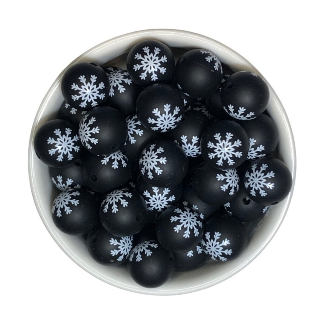 Printed 15mm - Black Snowflake - 155