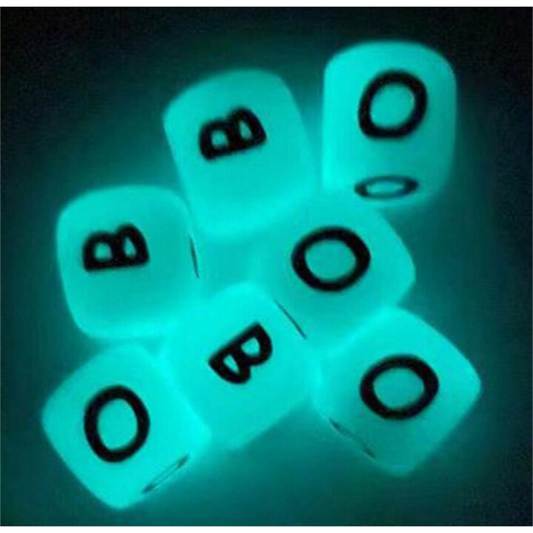 Glow in the Dark - 12mm Square Alphabet