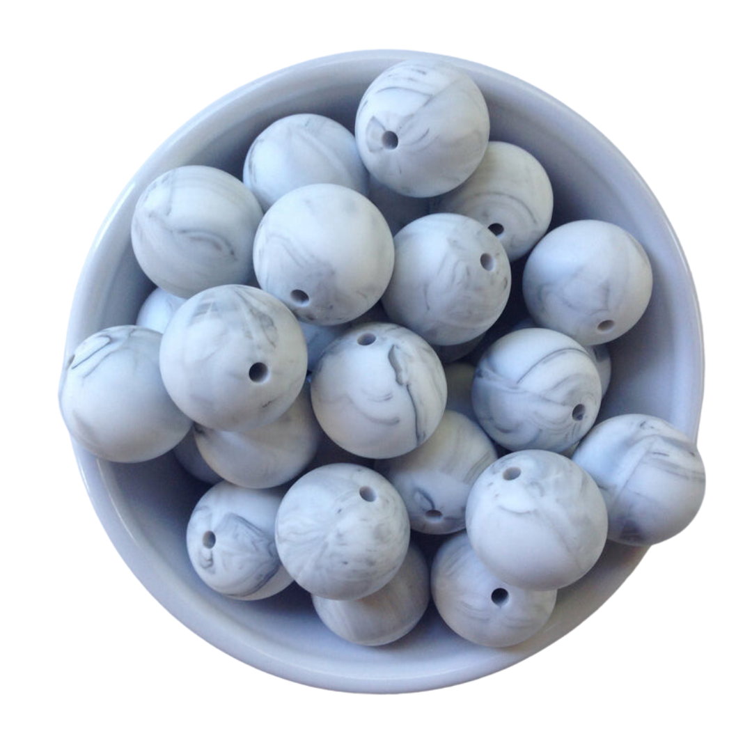 Round 19mm - White Marble - 63