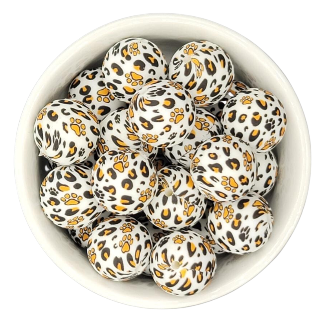 Printed 15mm - Paw Print Leopard