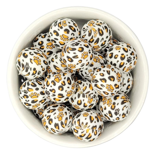 Printed 15mm - Paw Print Leopard