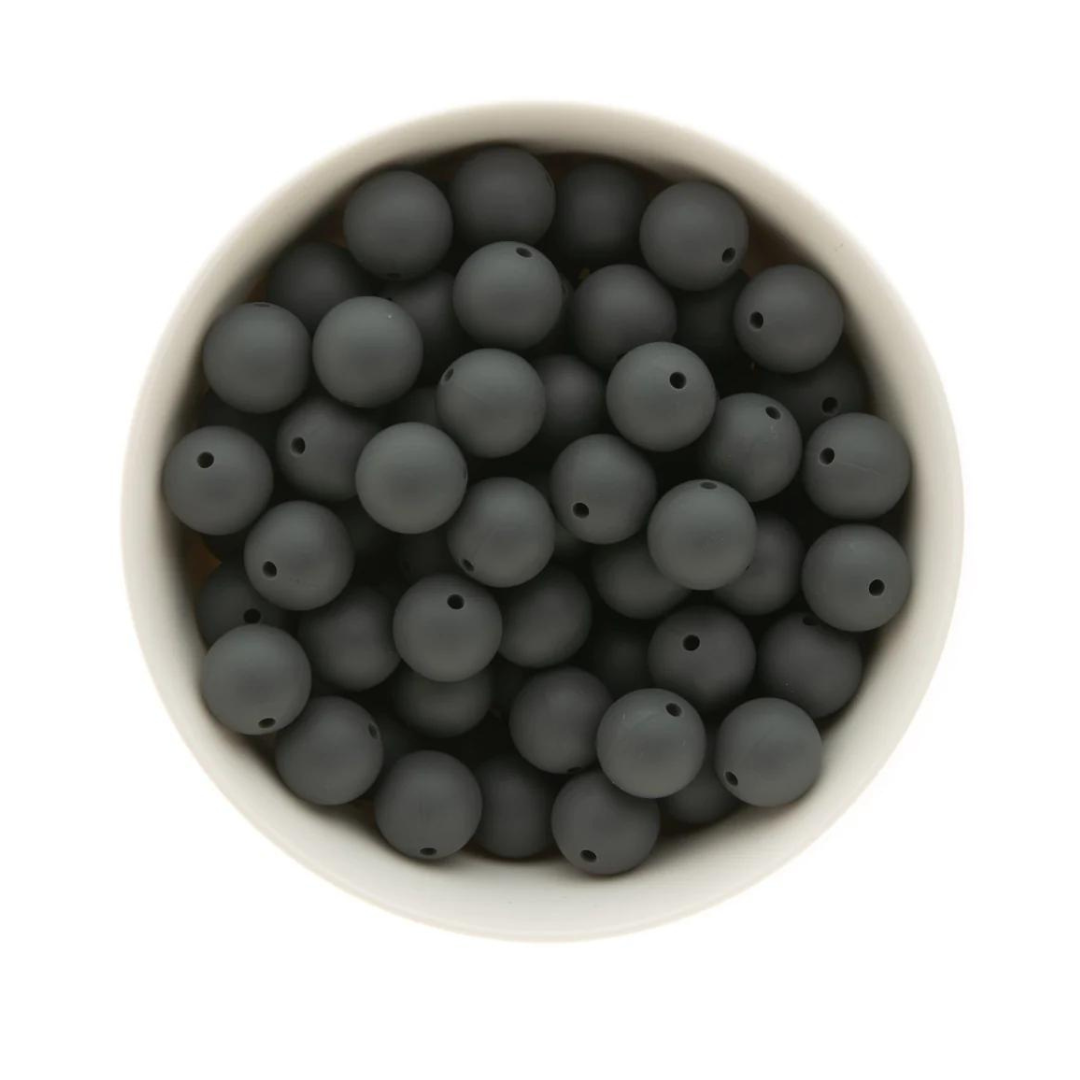 Round 15mm - Charcoal Grey - 10