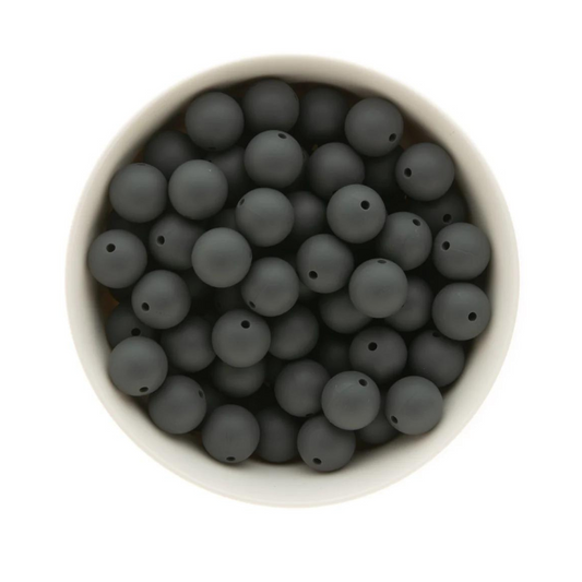 Round 15mm - Charcoal Grey - 10