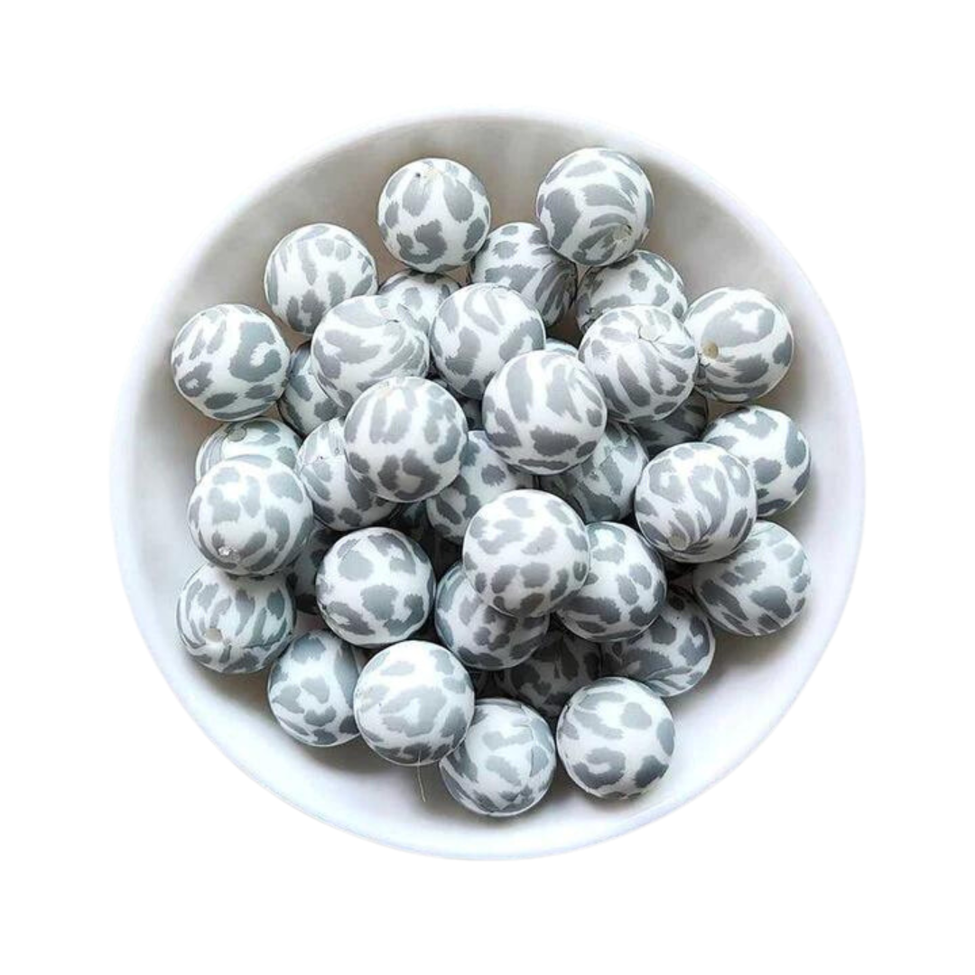 Bulk Printed Sale 19mm - Grey Leopard - 110