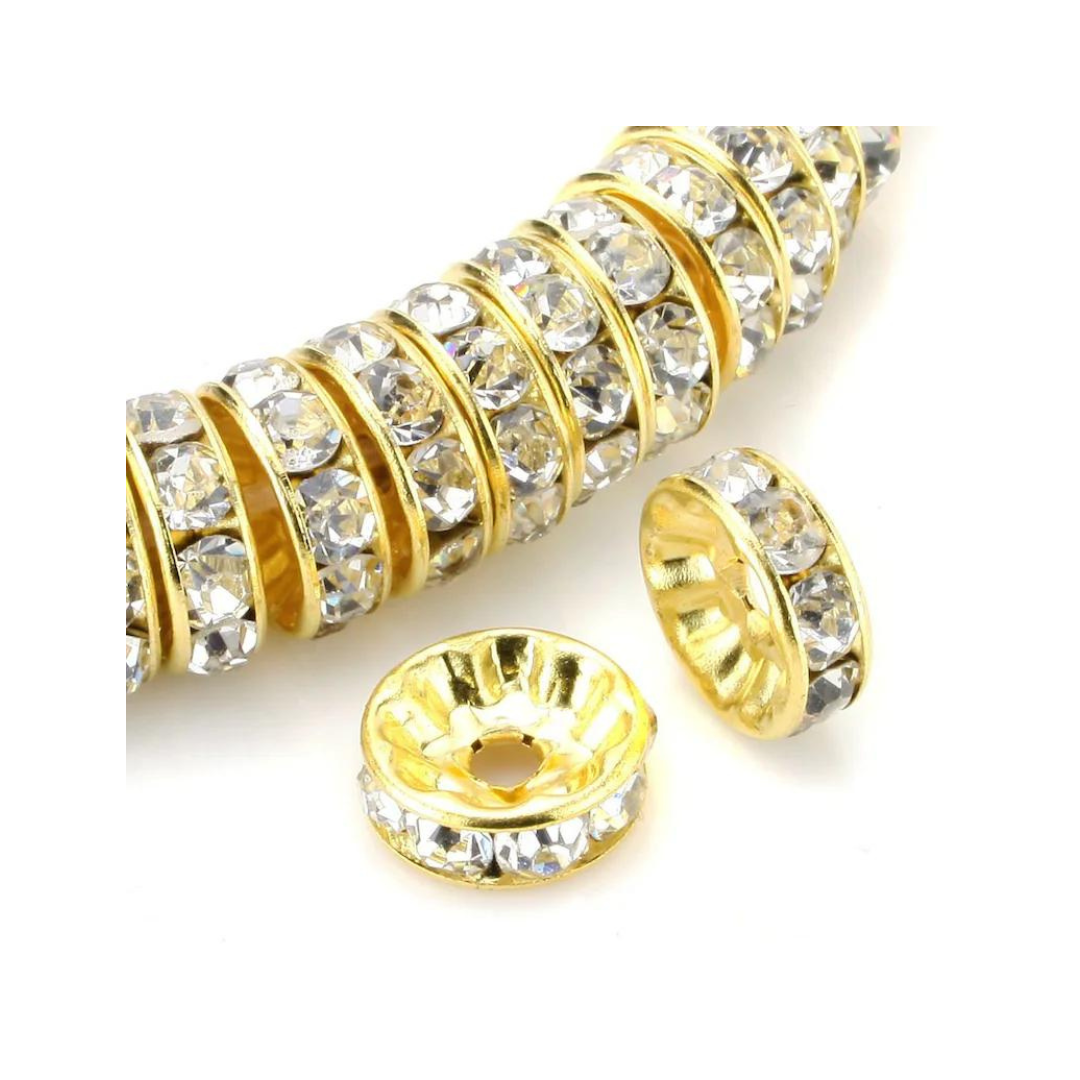 Spacers - 10mm Crystal Rhinestones