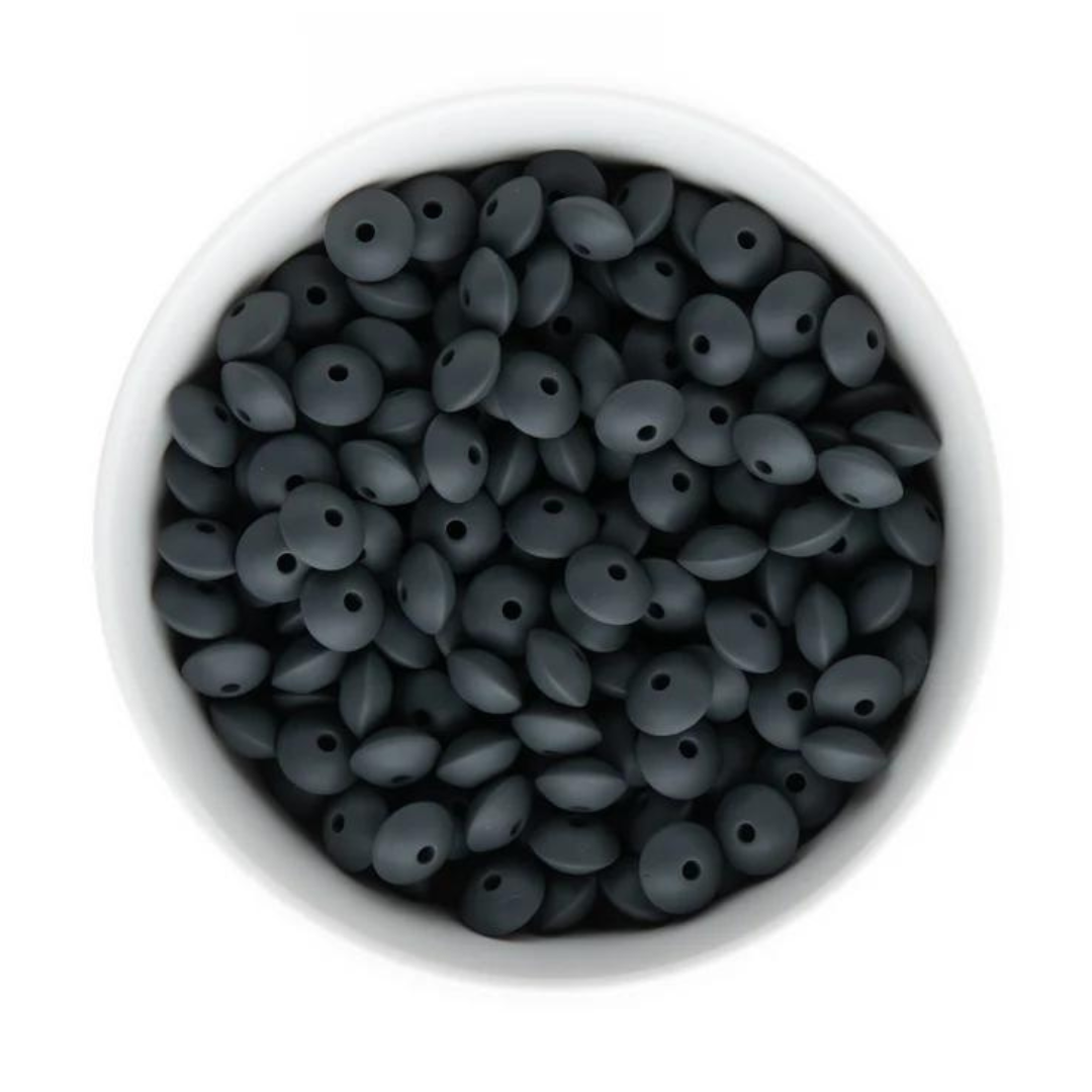 Lentil 12mm - Charcoal Grey - 10